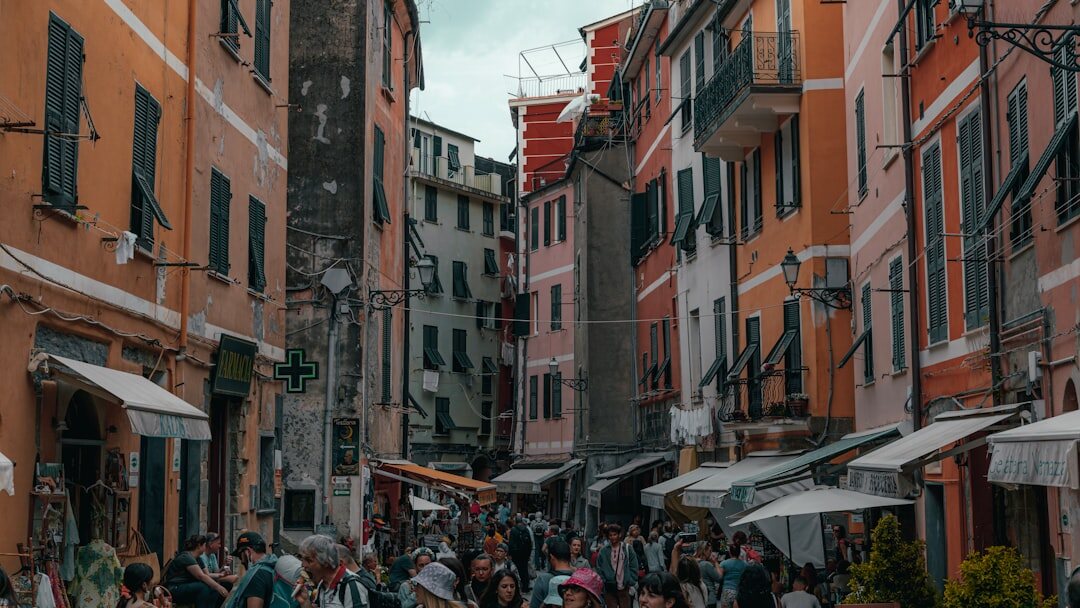 couple walking in italian village